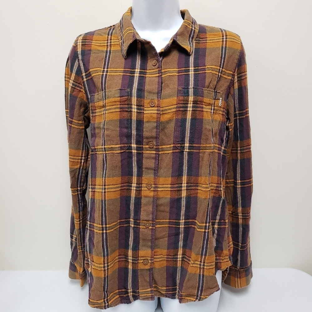 Vans Womens Flannel Button Up Top Size Medium